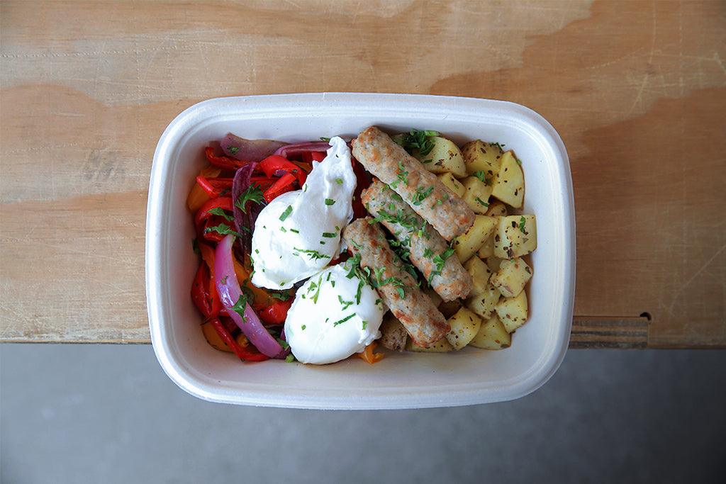 Toronto Food Delivery Eggs & Sausage Healthy Breakfast Honey Bee Meals