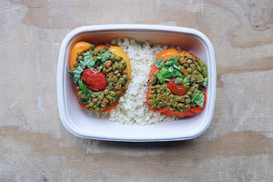 Lentil Mushroom Peppers (Sunday) - Vegetarian Meal - Honey Bee Meals | Healthy Prepared Meals & Food Delivery Toronto